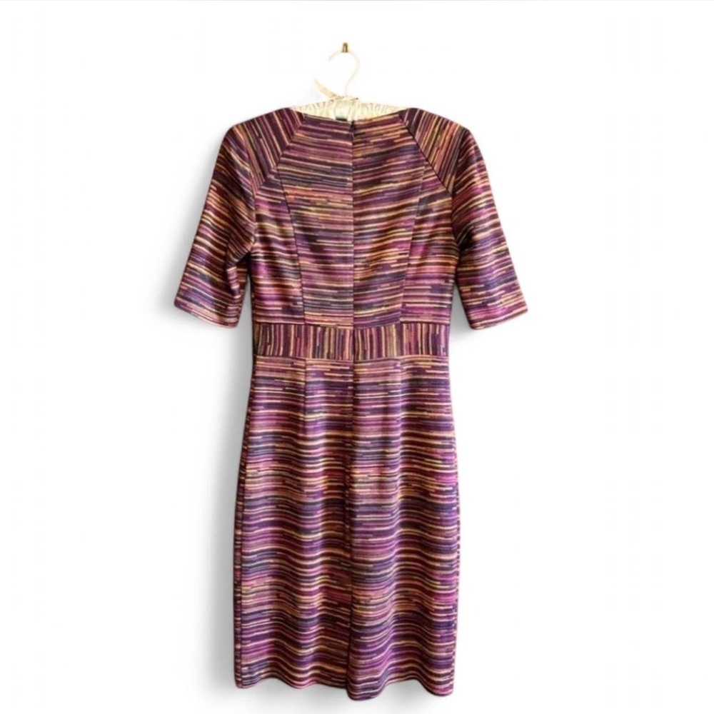Trina Turk Women's 2 Ponte Jacquard Monarch Dress in Wineberry Sheath - Picture 2 of 6